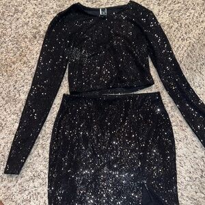 Black sequin set